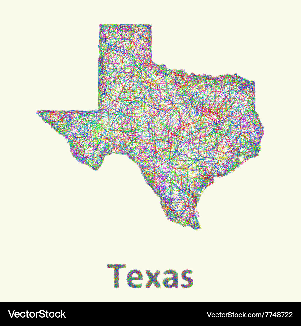 Texas Line Art Map (7748722) – Free Vector | VectorStock