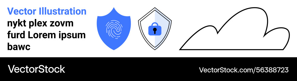 Digital security shields with fingerprint lock Digital security shields with fingerprint lock vector image