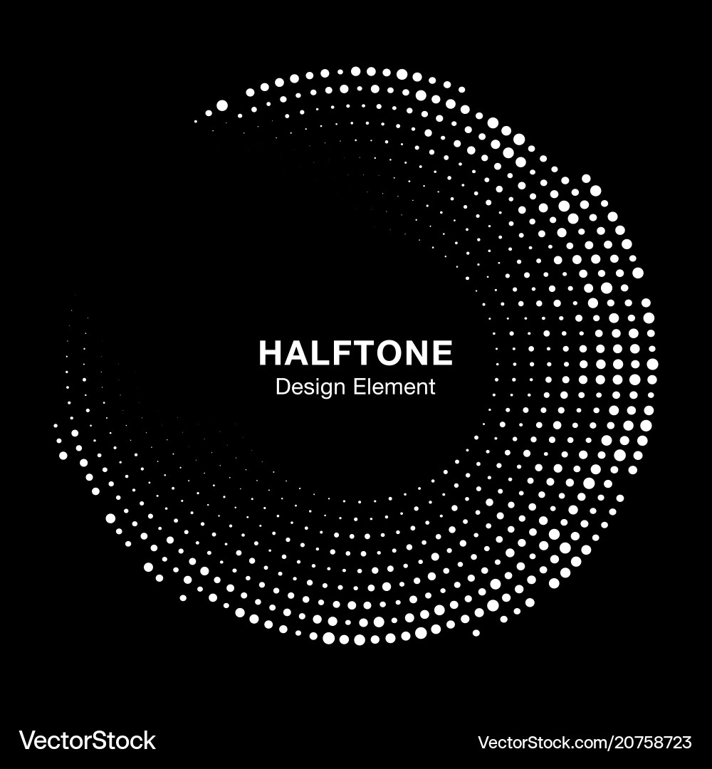 Halftone circle frame with abstract random dots Halftone circle frame with abstract random dots vector image