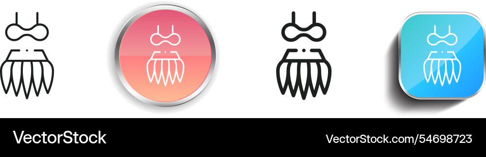 Hawaiian icon thin linear regular and button Hawaiian icon thin linear regular and button vector image