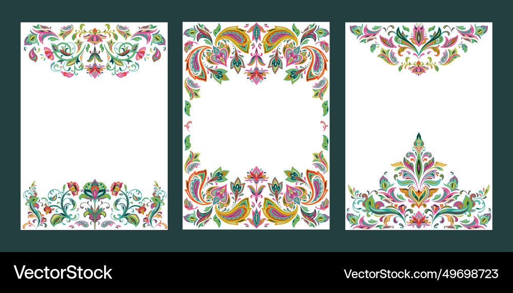 Set of three pre-made frames with oriental Set of three pre-made frames with oriental vector image