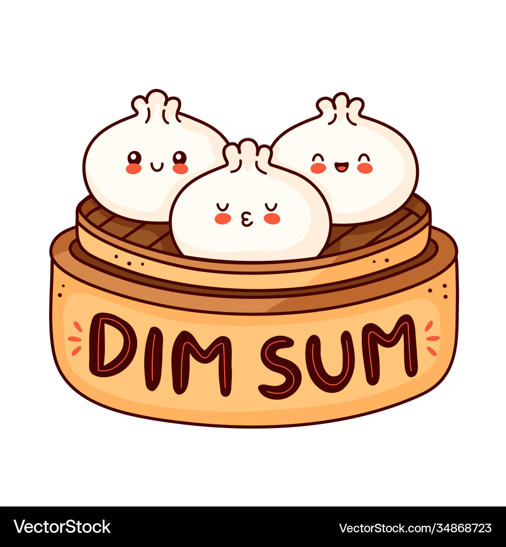 Smiling Dim Sum Icons vector image