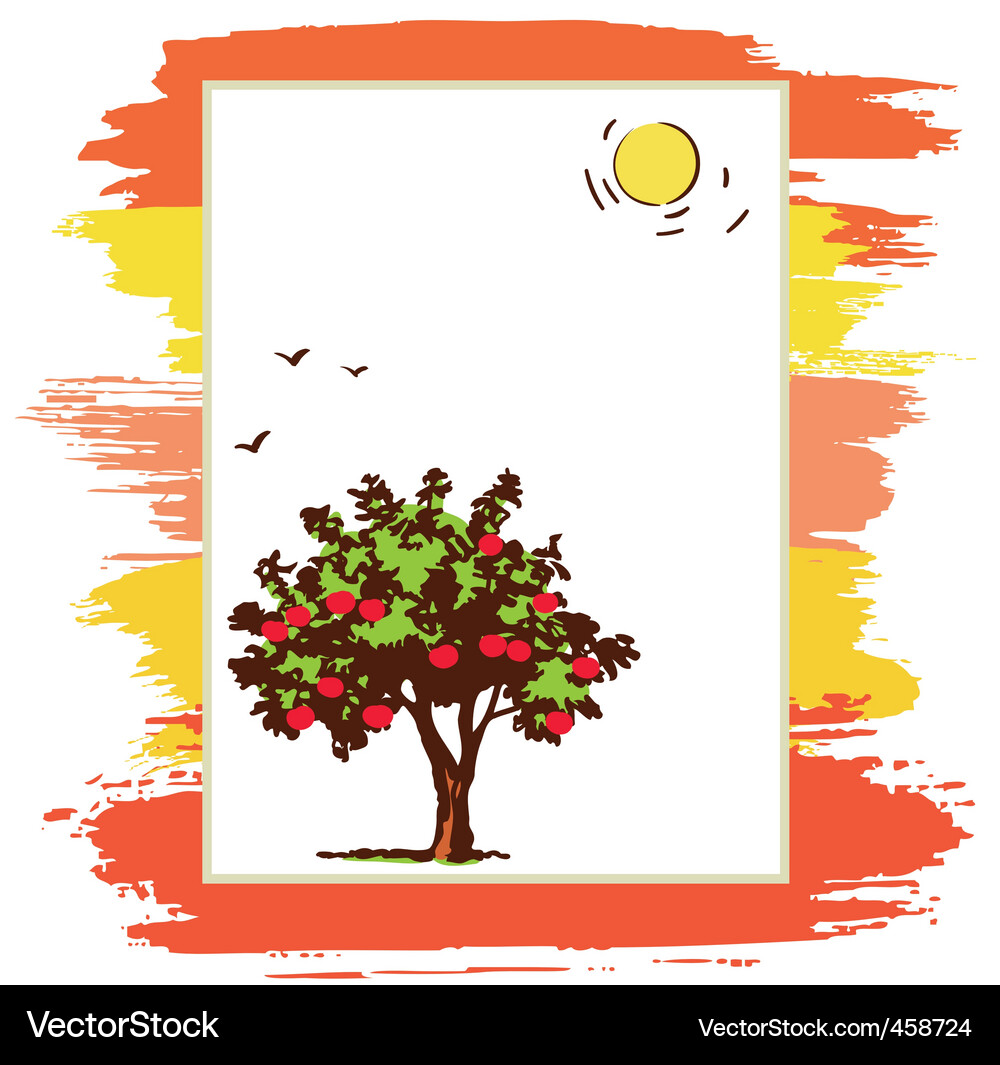 Announcement form with tree Vector Image
