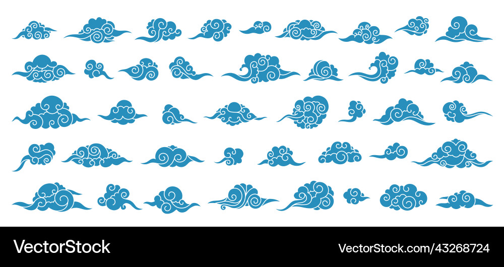 Asian clouds ornament chinese japanese korean Asian clouds ornament chinese japanese korean vector image