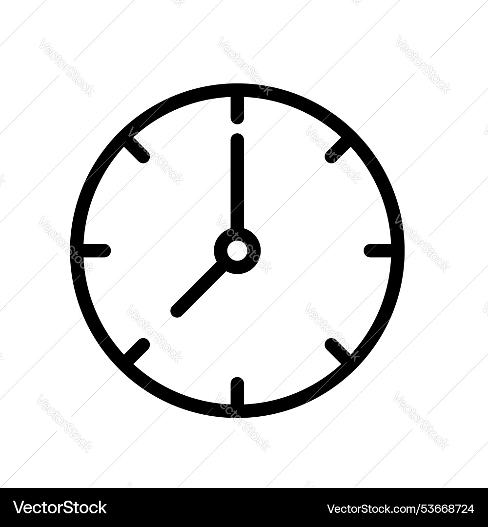 Circular clock icon outline style design isolated Circular clock icon outline style design isolated vector image