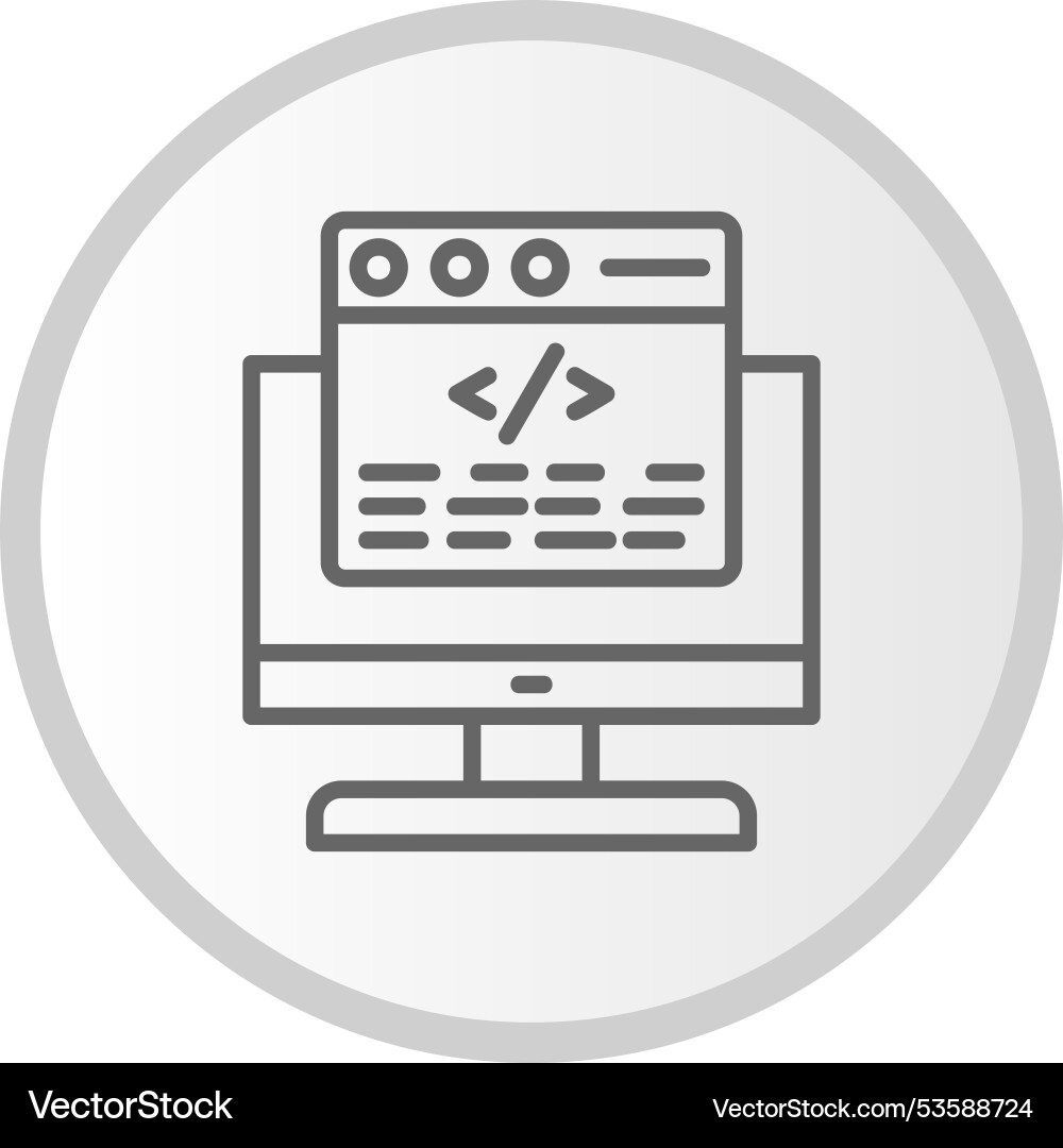 Coding line circle grey icon Vector Image