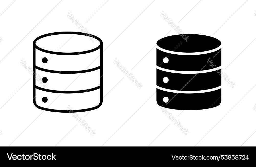 Database icon set Vector Image