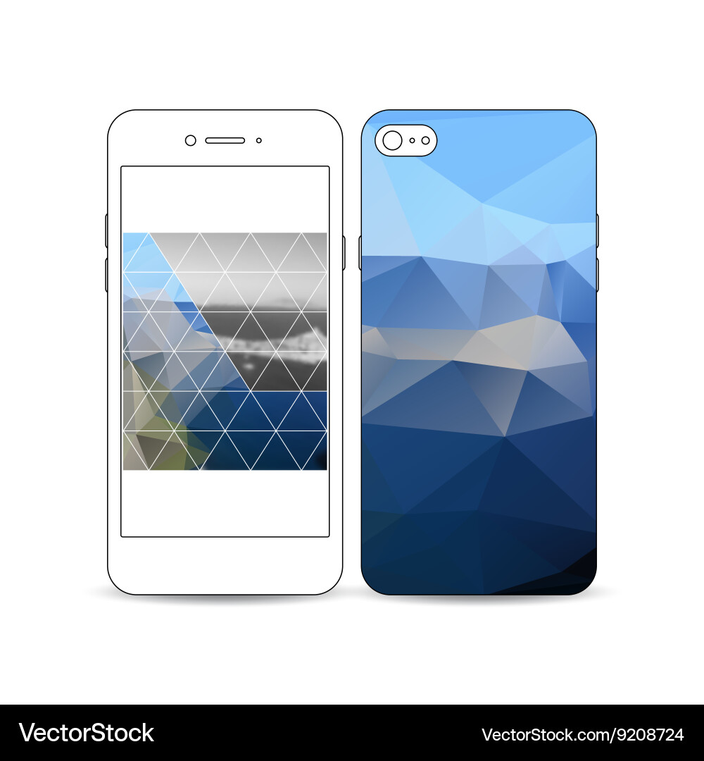Mobile smartphone with an example of the screen vector image