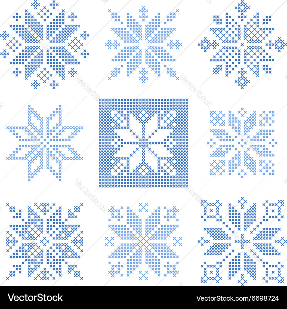 Scandinavian Snowflake Pattern vector image