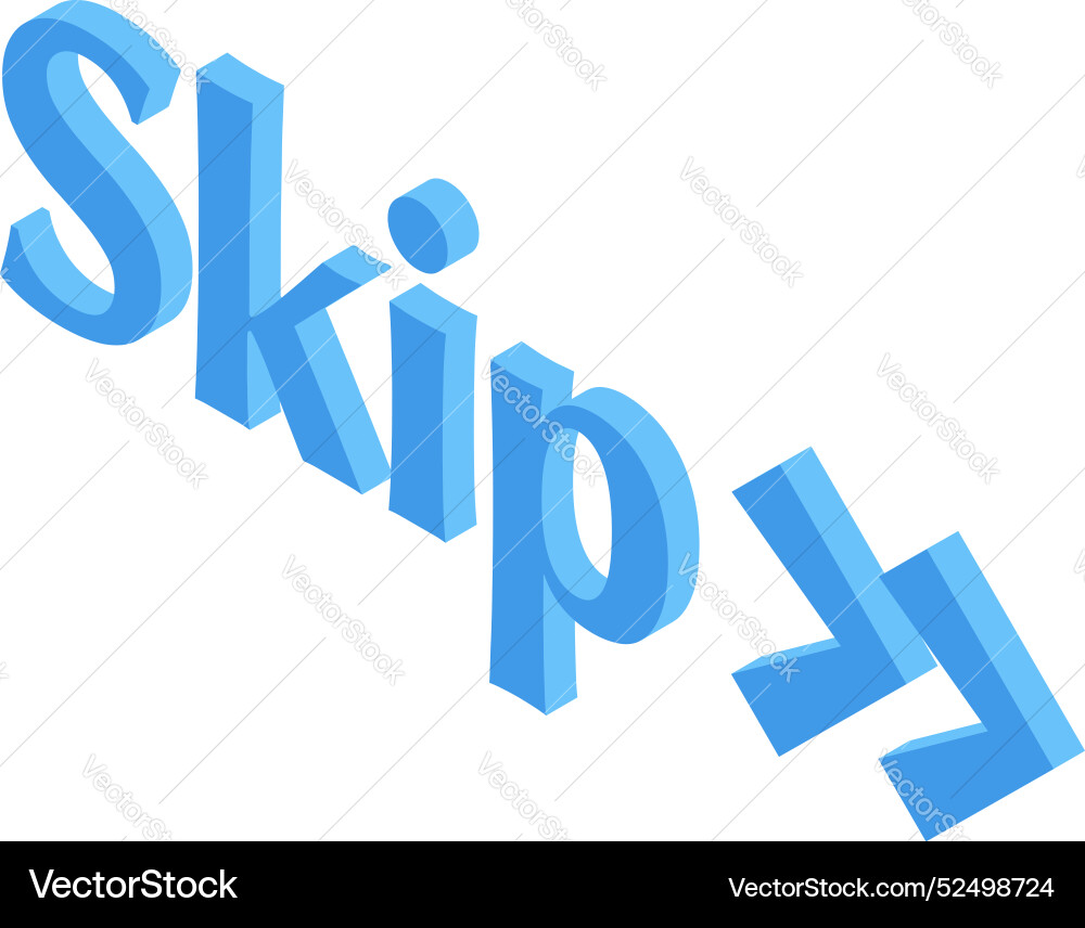 Skip button showing concept of ignoring Skip button showing concept of ignoring vector image