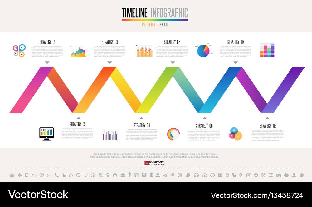 Timeline Data Visualization Template vector image