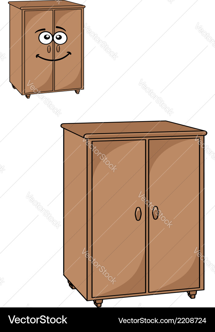 Two wooden cupboards Royalty Free Vector Image