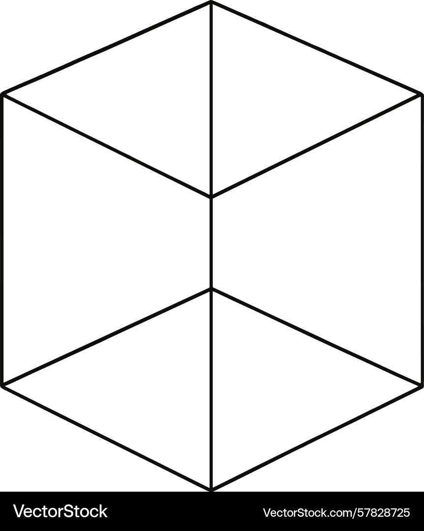 A geometric cube showing three A geometric cube showing three Vector Image