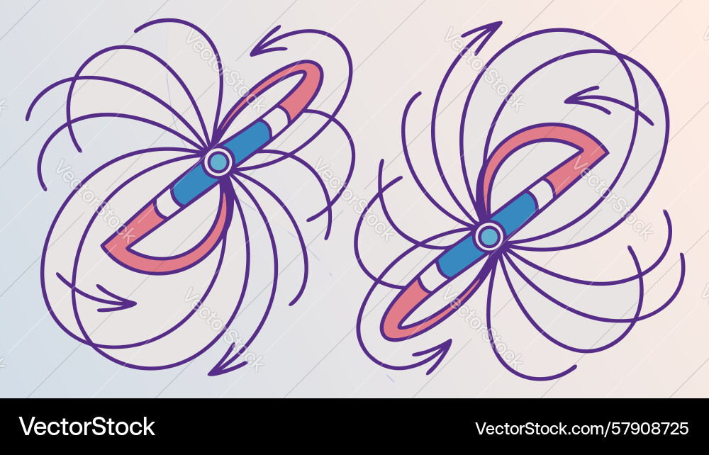 Abstract magnetic fields with dynamic energy flow Vector Image