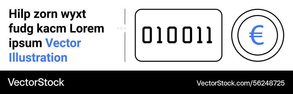 Binary code text elements and euro currency Binary code text elements and euro currency vector image
