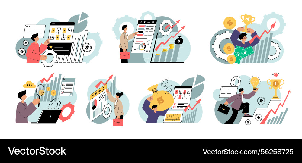 Business concept managers working big boss Business concept managers working big boss vector image