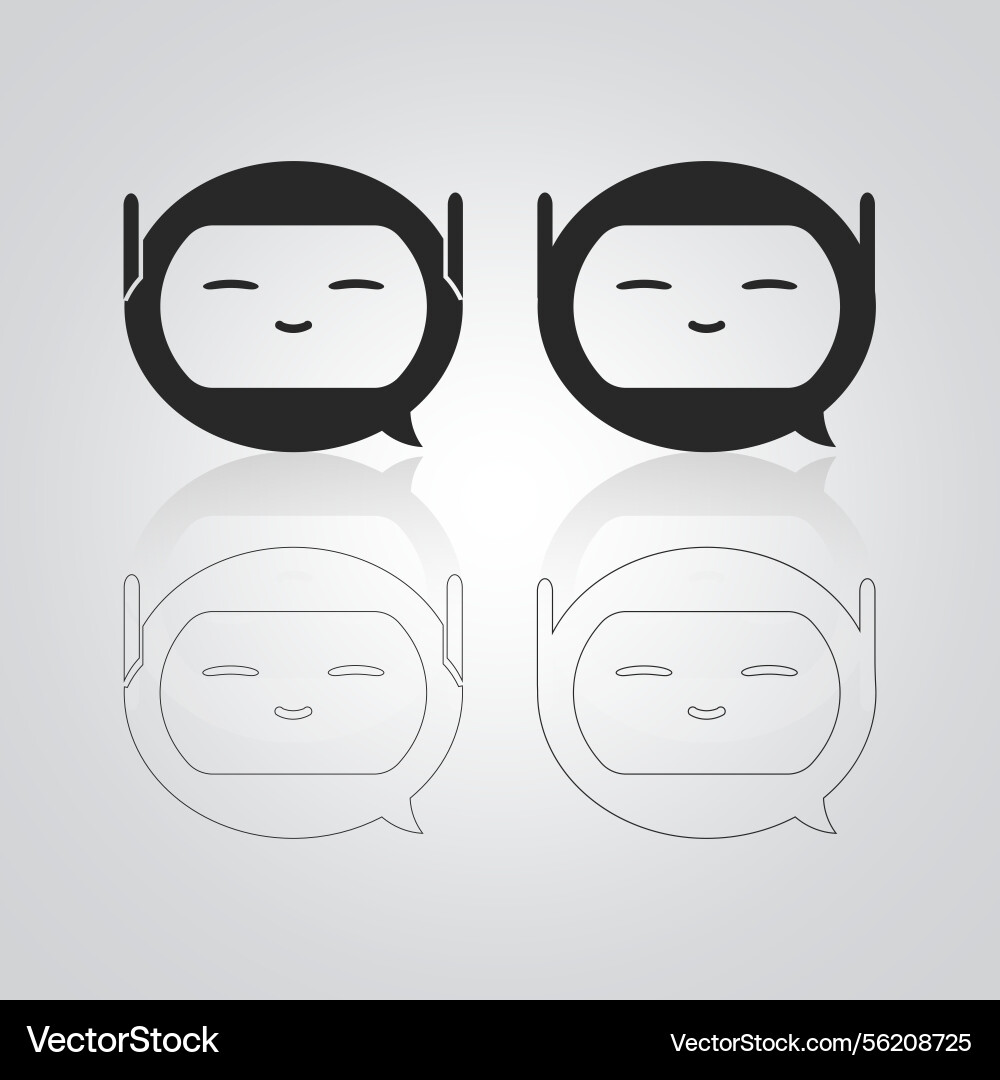 Chatbot characters outline robot chat messages Chatbot characters outline robot chat messages vector image
