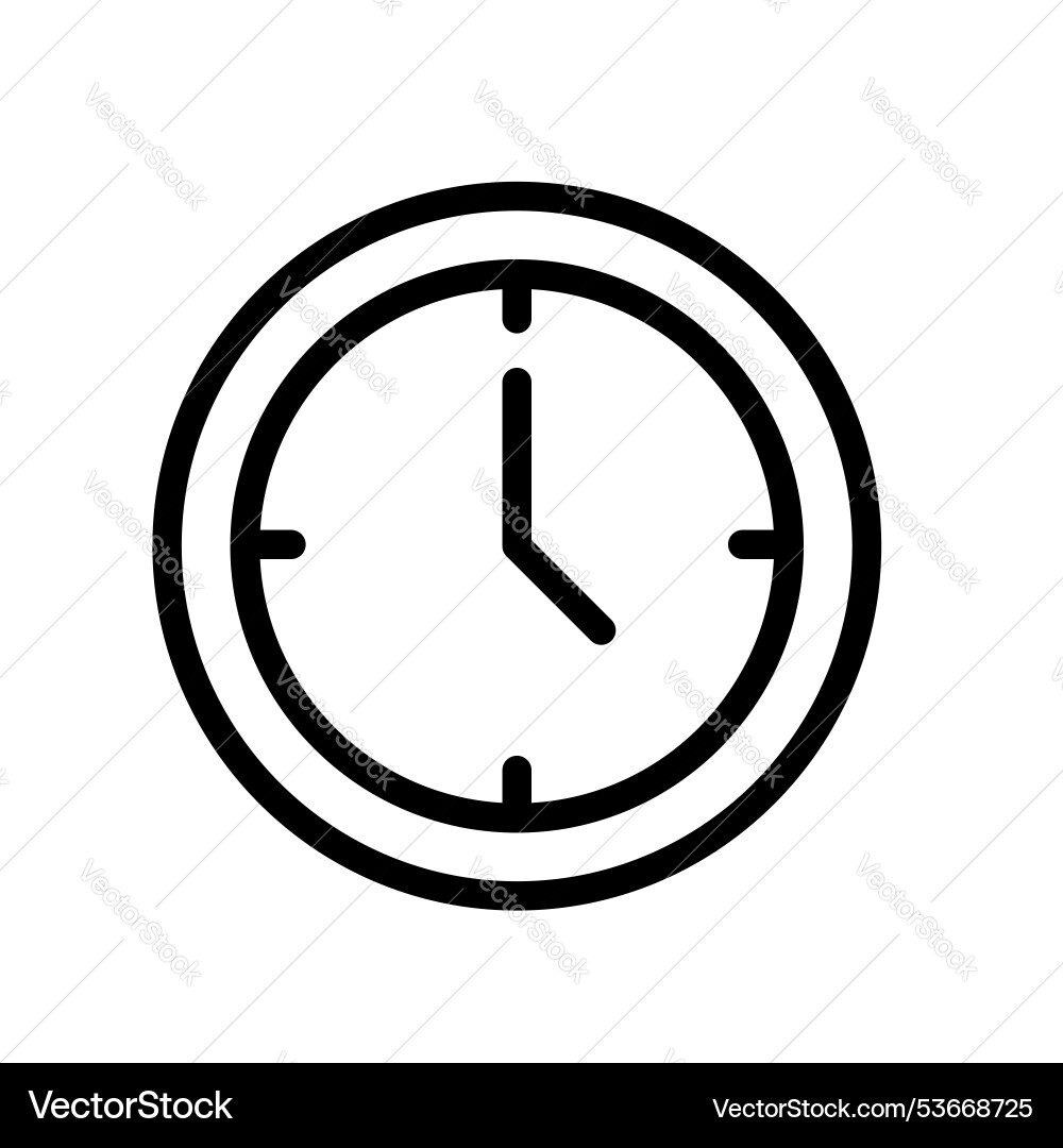 Circular clock icon outline style design isolated Vector Image