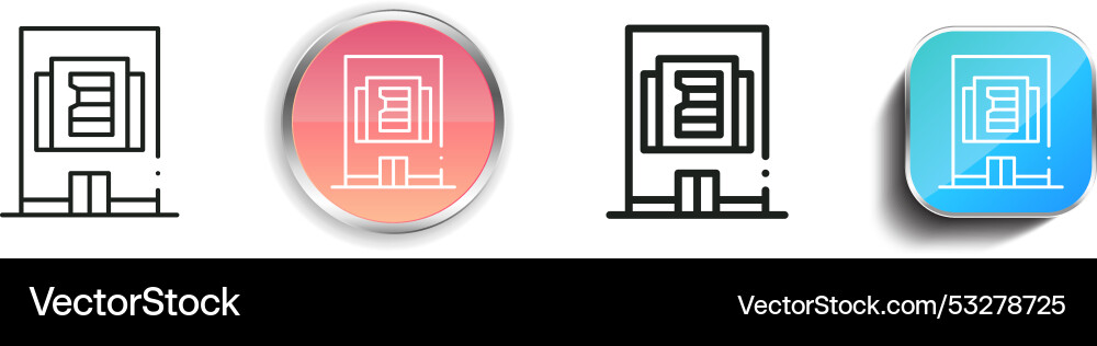 Data center icon thin linear regular and button Vector Image