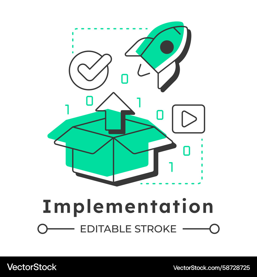 Implementation modern linear concept icon Vector Image