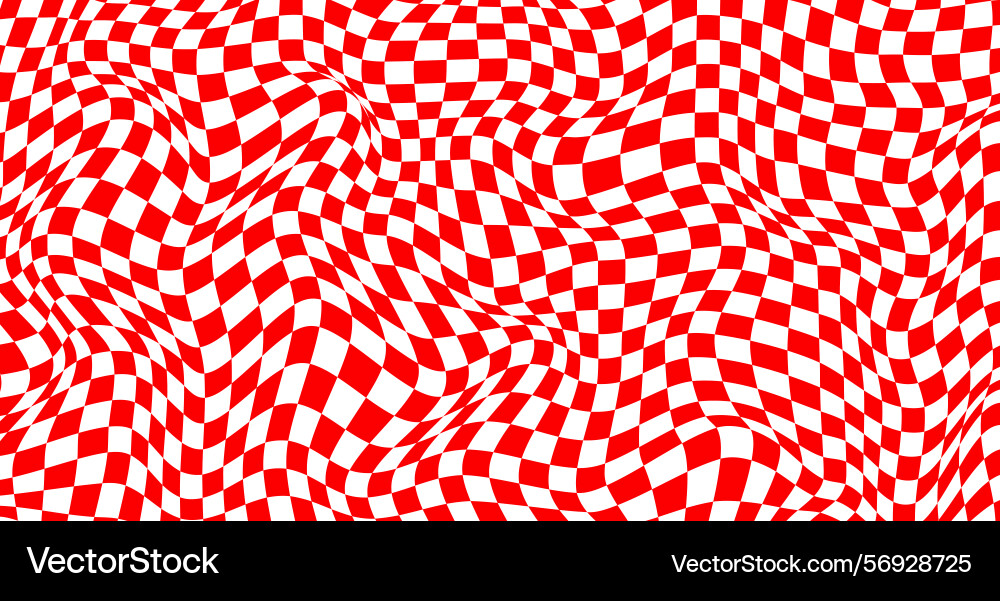 Red checkered wavy pattern abstract design Red checkered wavy pattern abstract design vector image