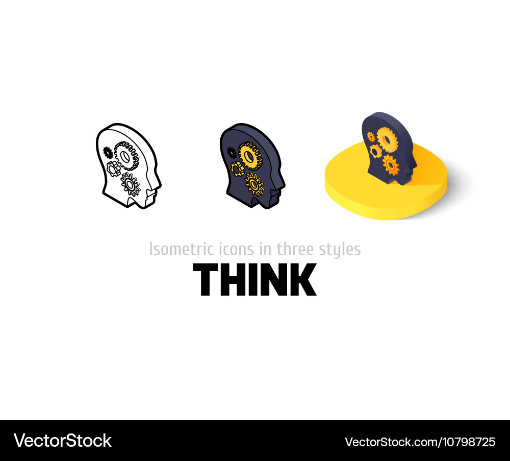 Think icon in different style vector image