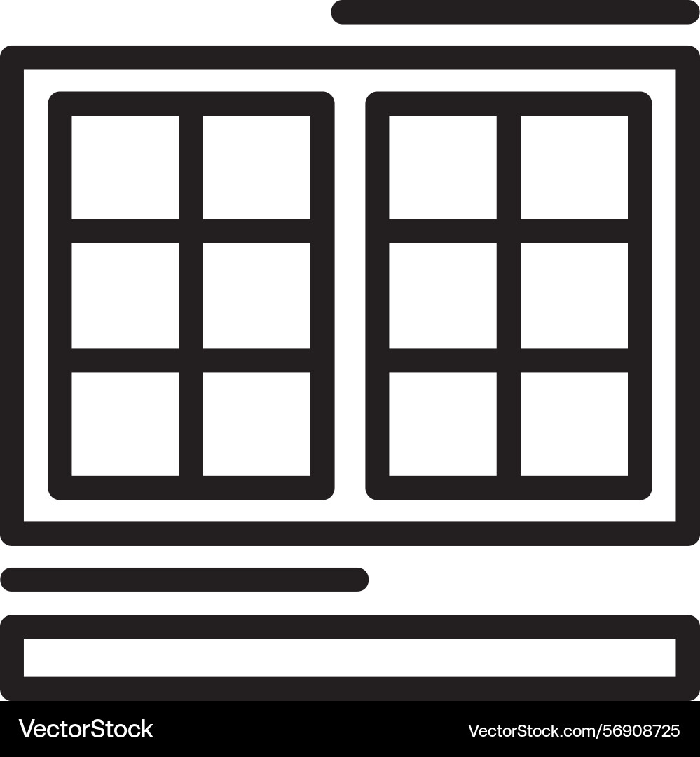 Window linear style icon design vector image
