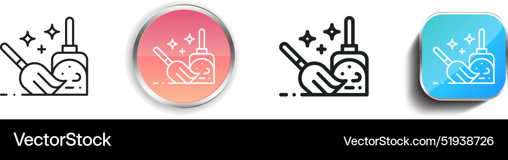Broom icon thin linear regular and button style vector image