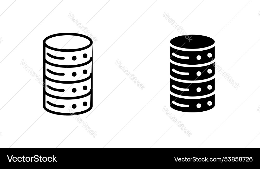 Database icon set Vector Image