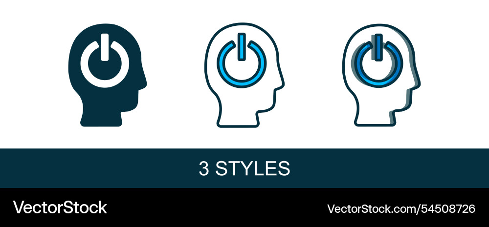 Filled outline power button icon isolated Filled outline power button icon isolated vector image