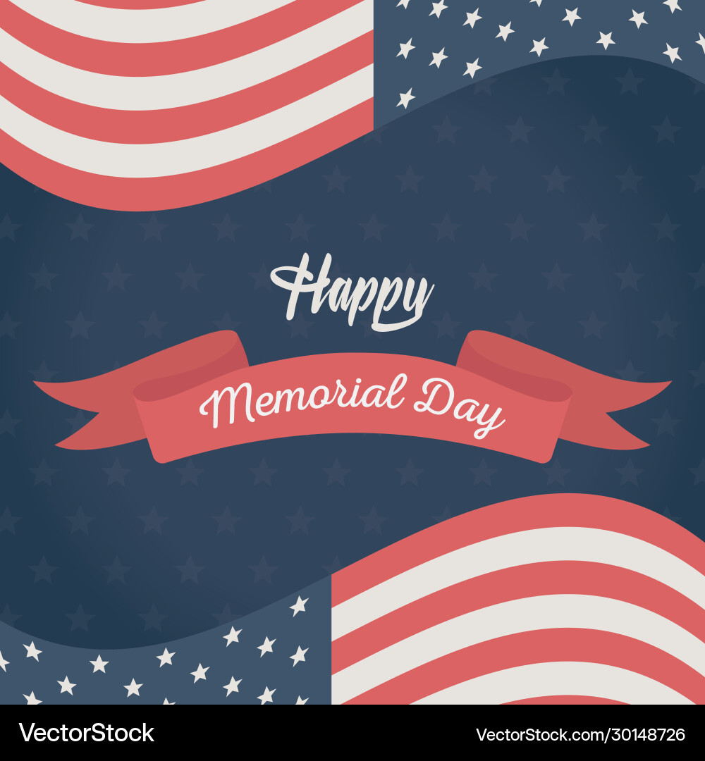 Memorial Day Flag Banner Vector Image