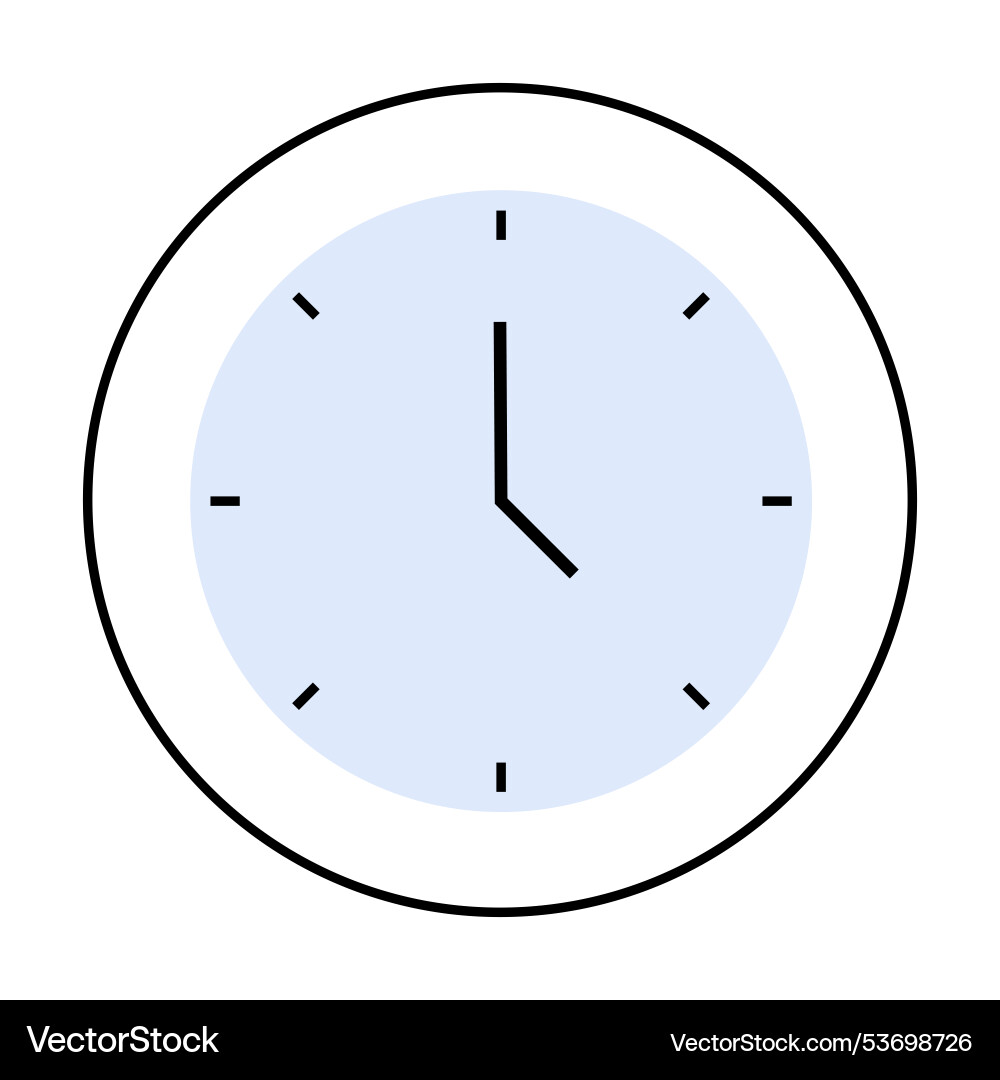 Minimalist clock display showing time in light vector image