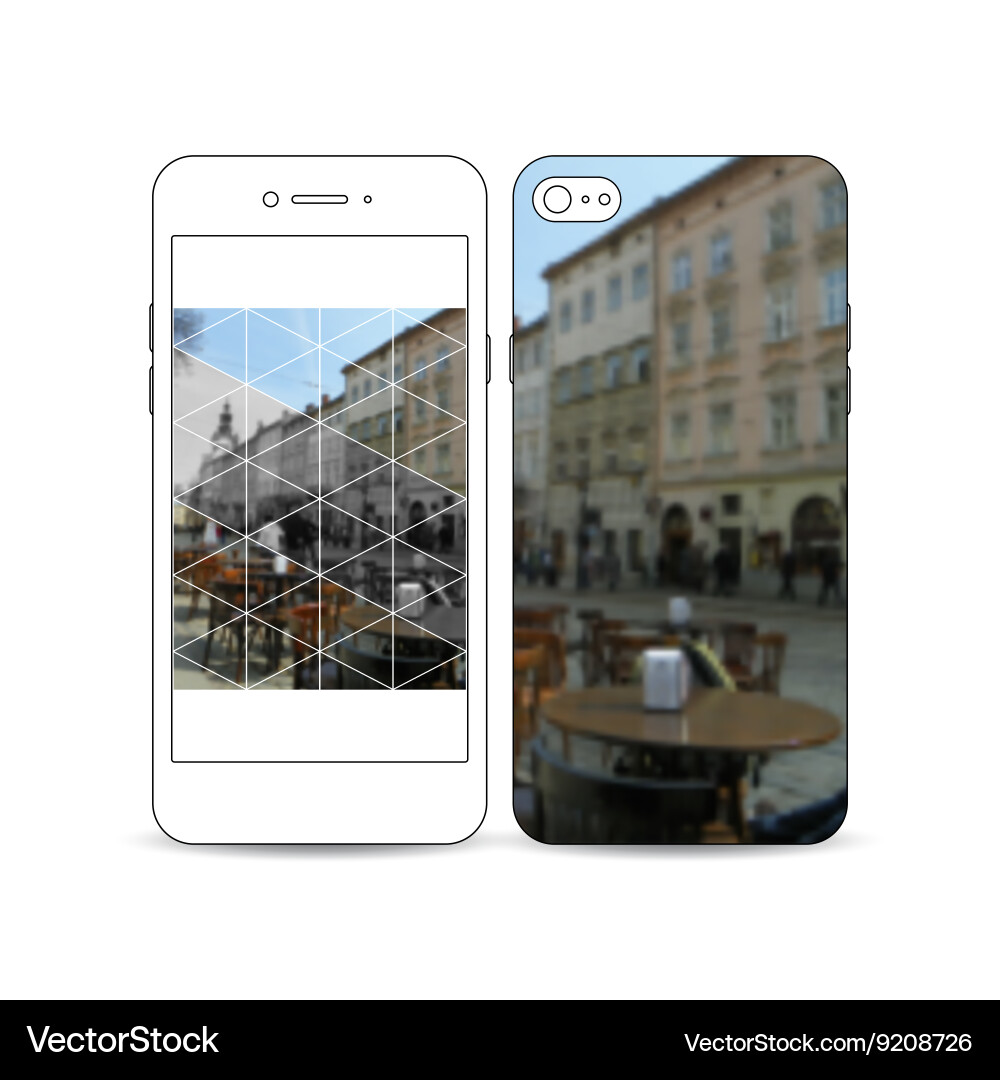 Mobile smartphone with an example of the screen Vector Image