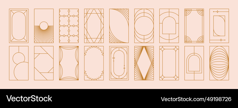 Modern Linear Arch Frames Vector Image
