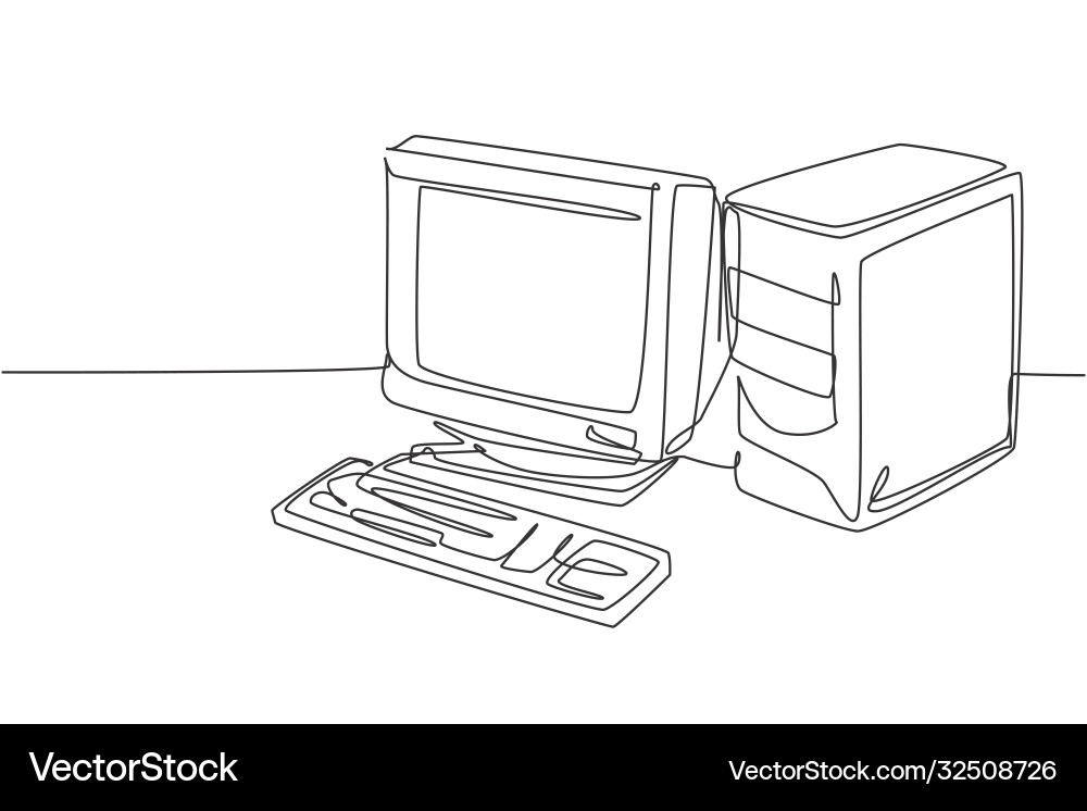 Retro Computer CPU Art Vektorbild