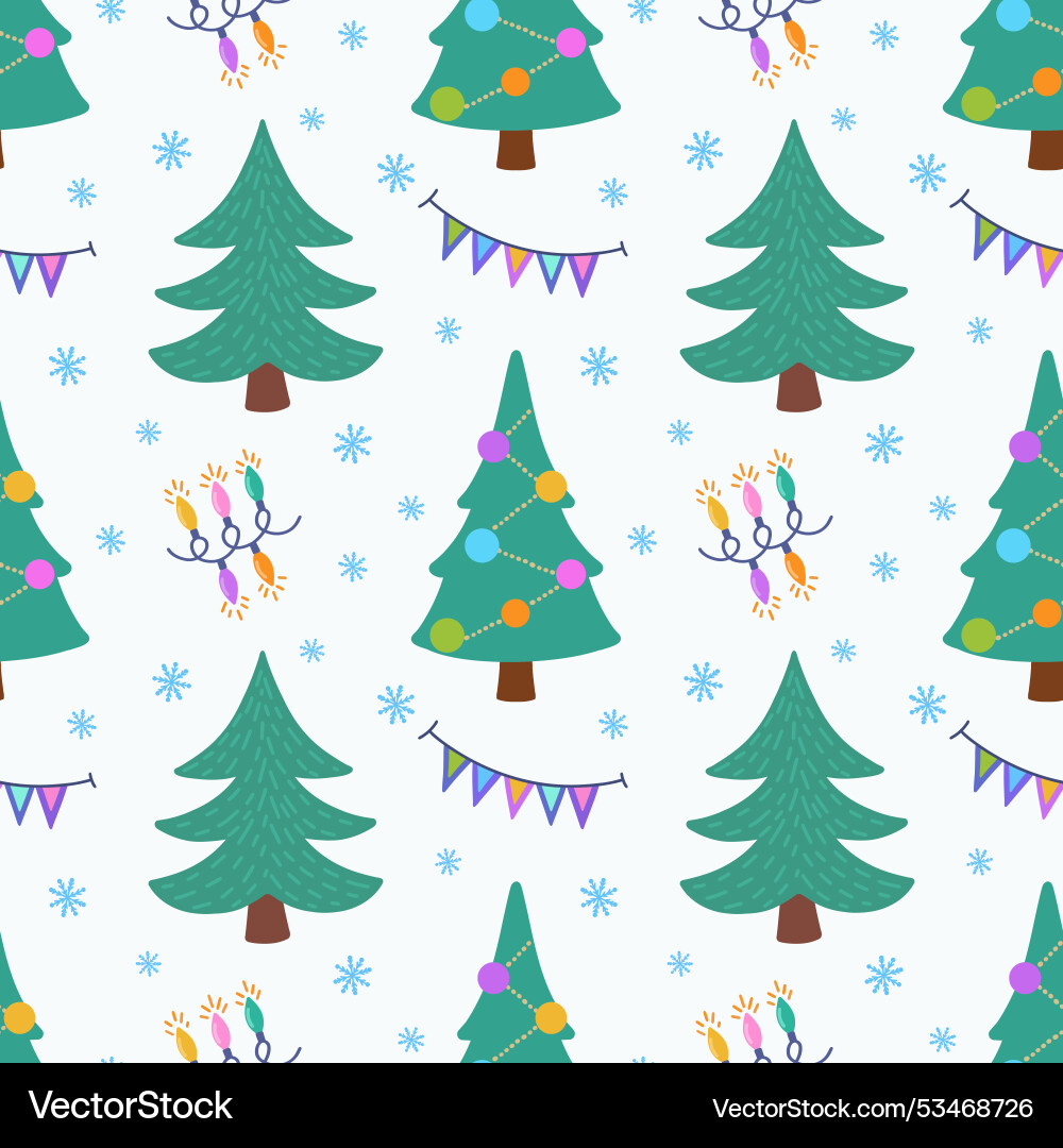 Seamless pattern with christmas trees Vector Image