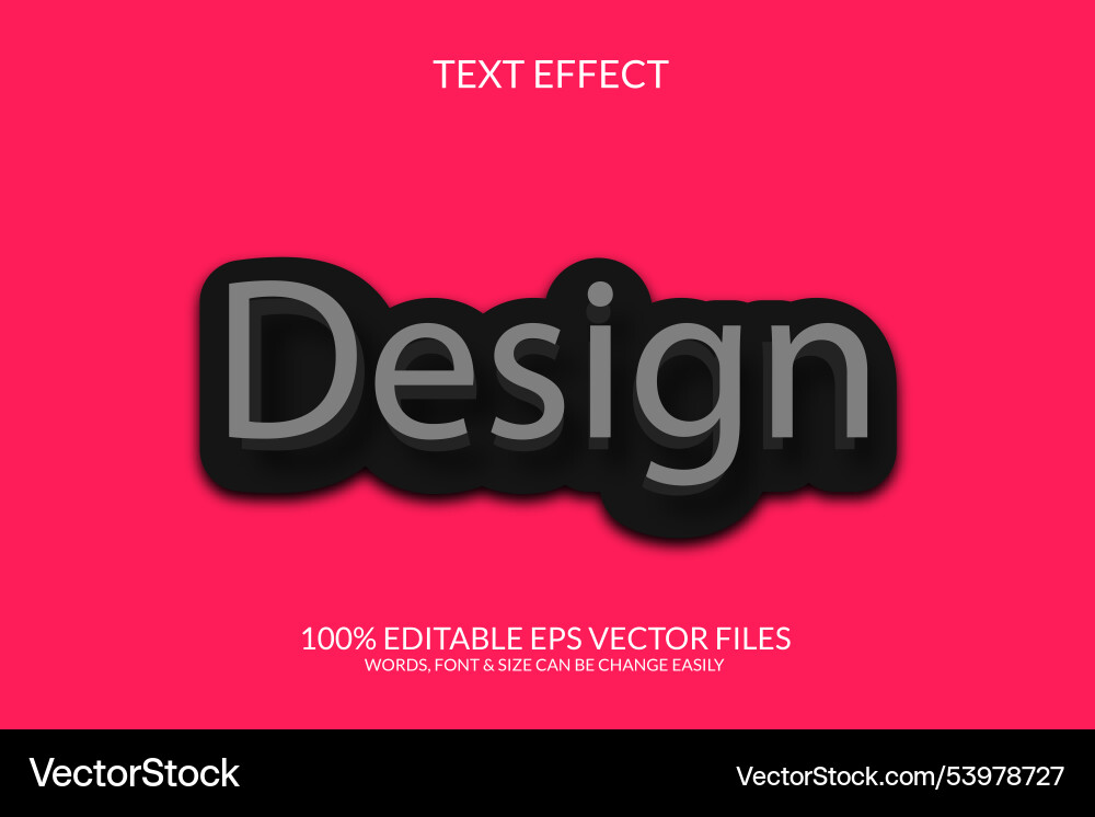 Black style 3d text effect design Vector Image