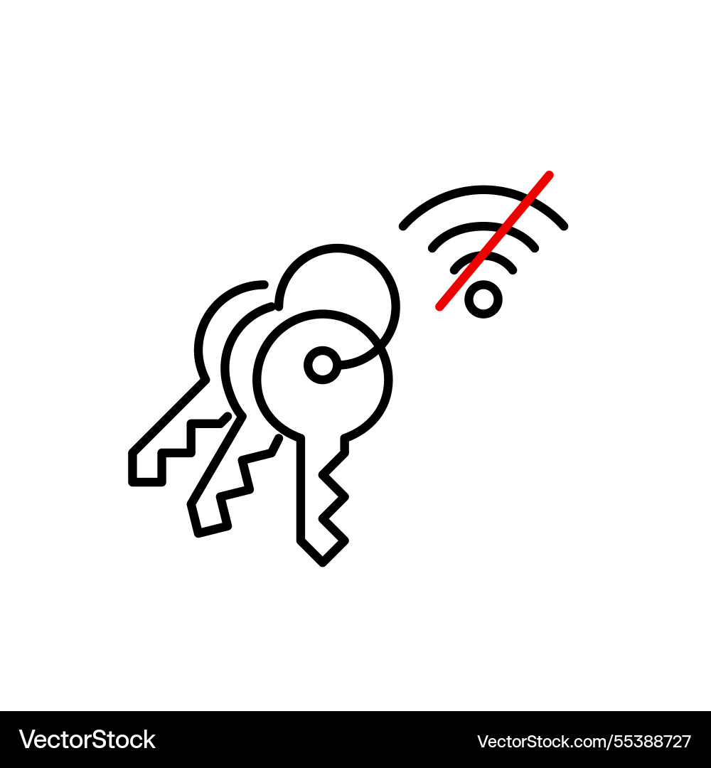 Bunch of keys and no wi-fi symbol offline access Bunch of keys and no wi-fi symbol offline access vector image