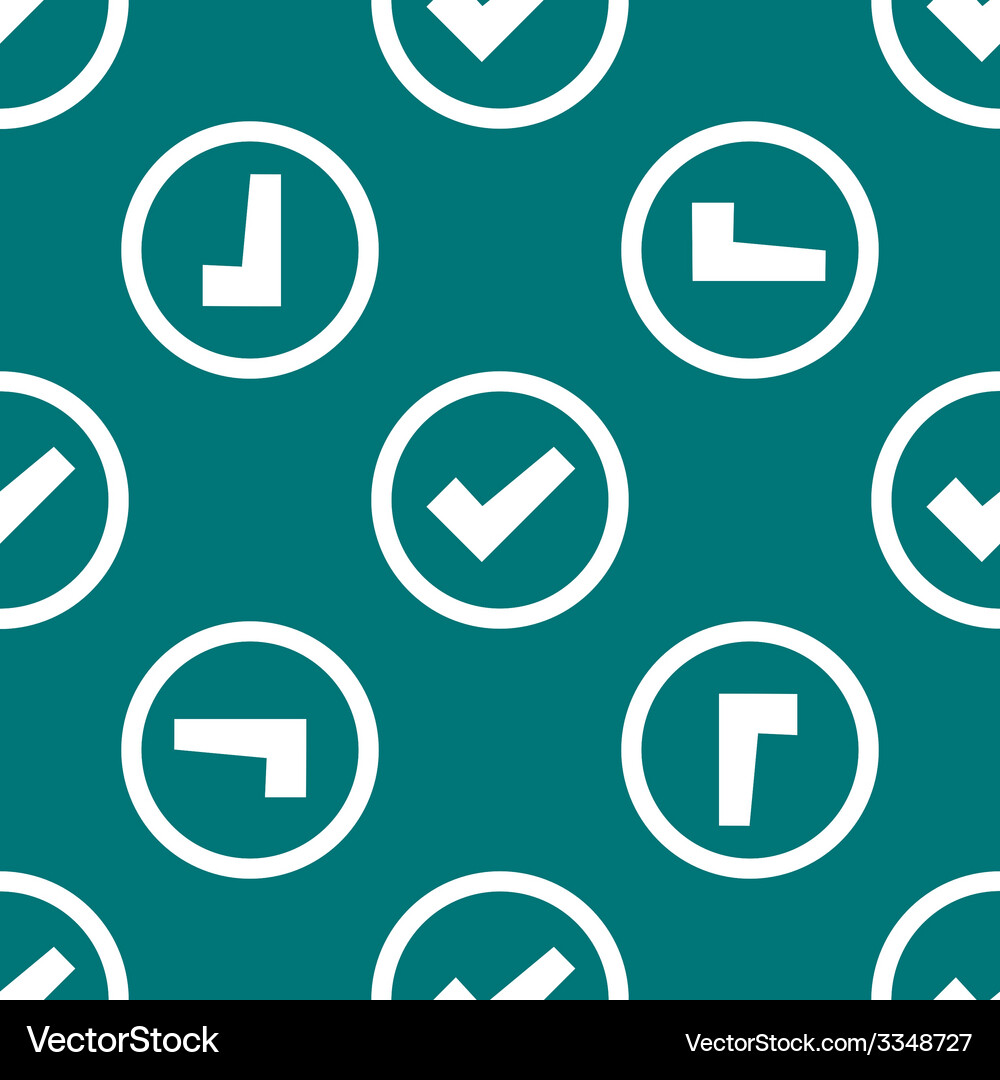 Check mark web icon flat design seamless pattern Vector Image