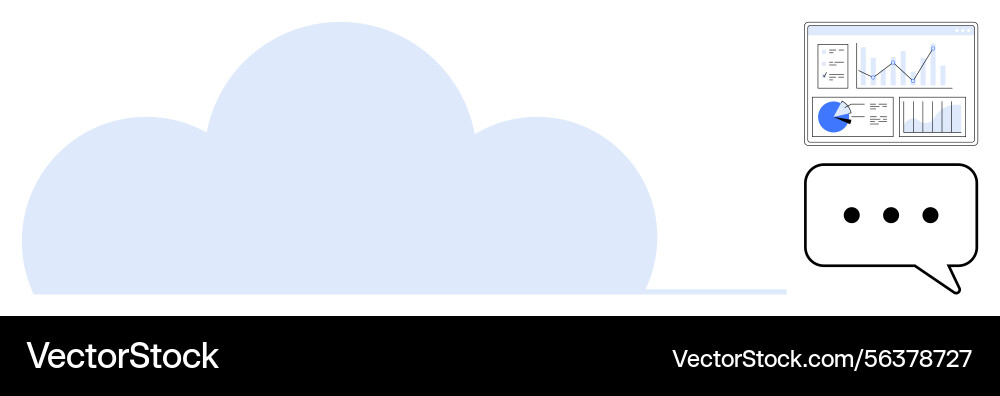 Cloud computing concept with data analytics Cloud computing concept with data analytics vector image
