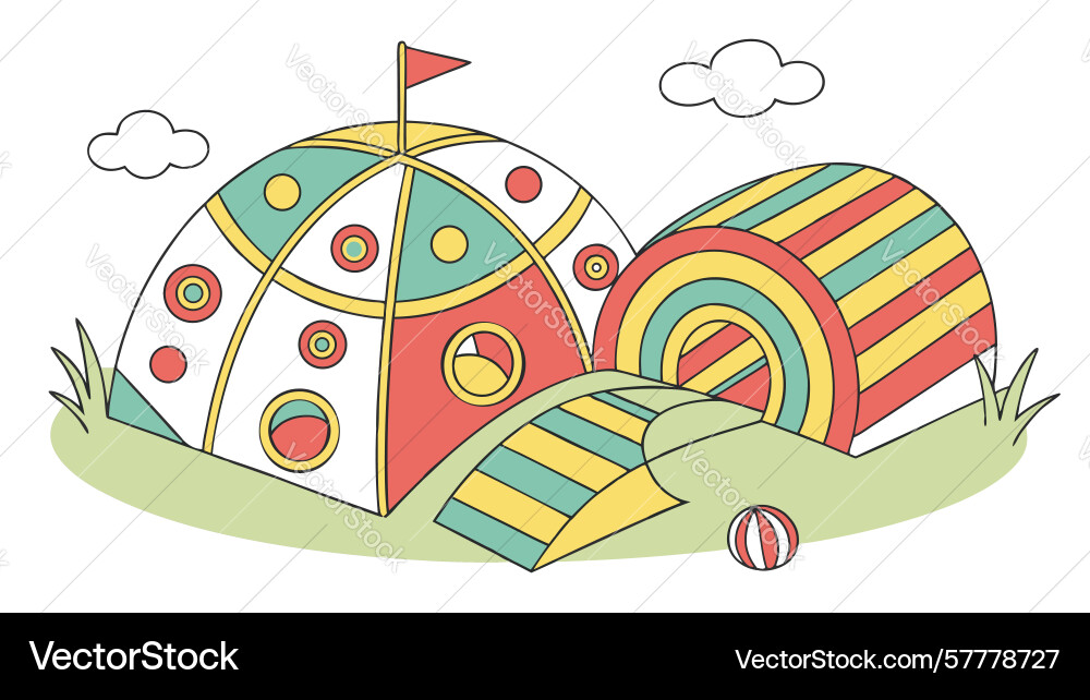 Creative geometric playground with interactive Vector Image