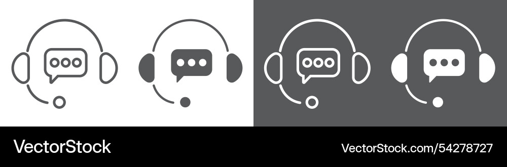 Customer service editable stroke and solid web Vector Image
