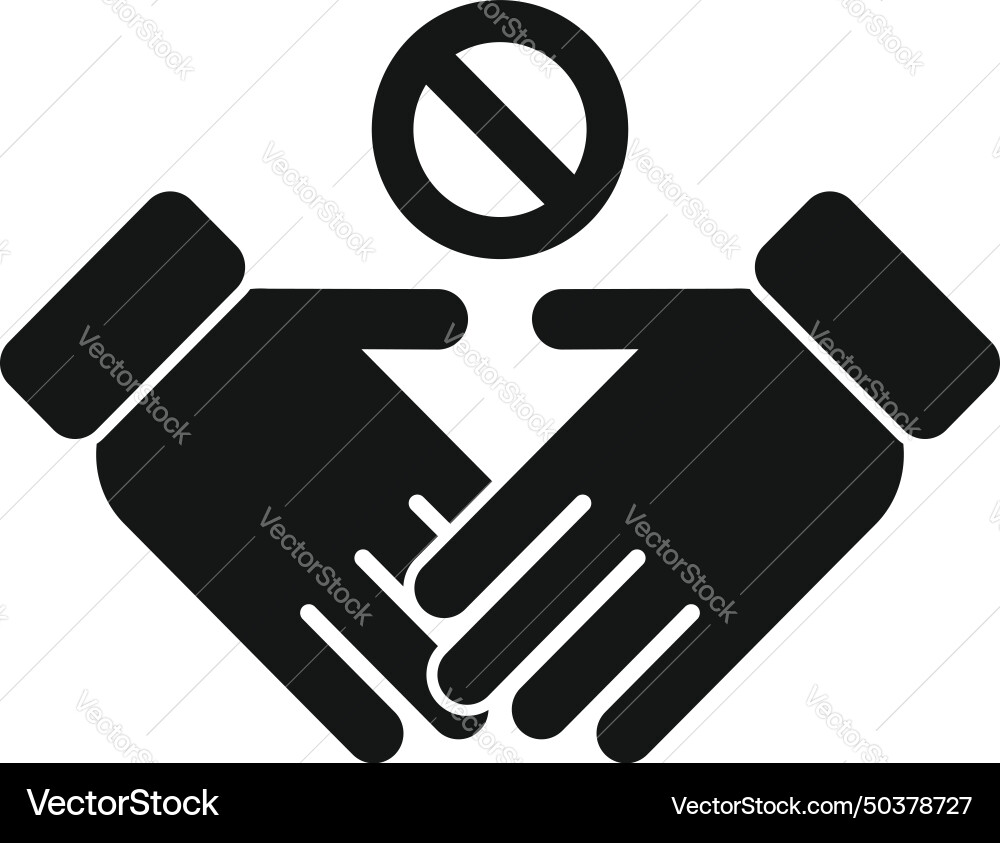 Do not touch hand shake icon simple avoid Do not touch hand shake icon simple avoid vector image