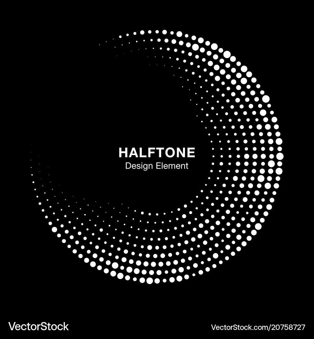 Halftone Circle with Dots vector image