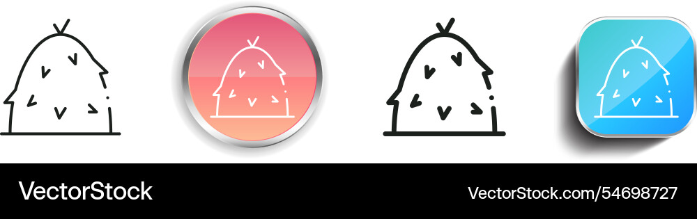 Haystack icon thin linear regular and button Haystack icon thin linear regular and button vector image