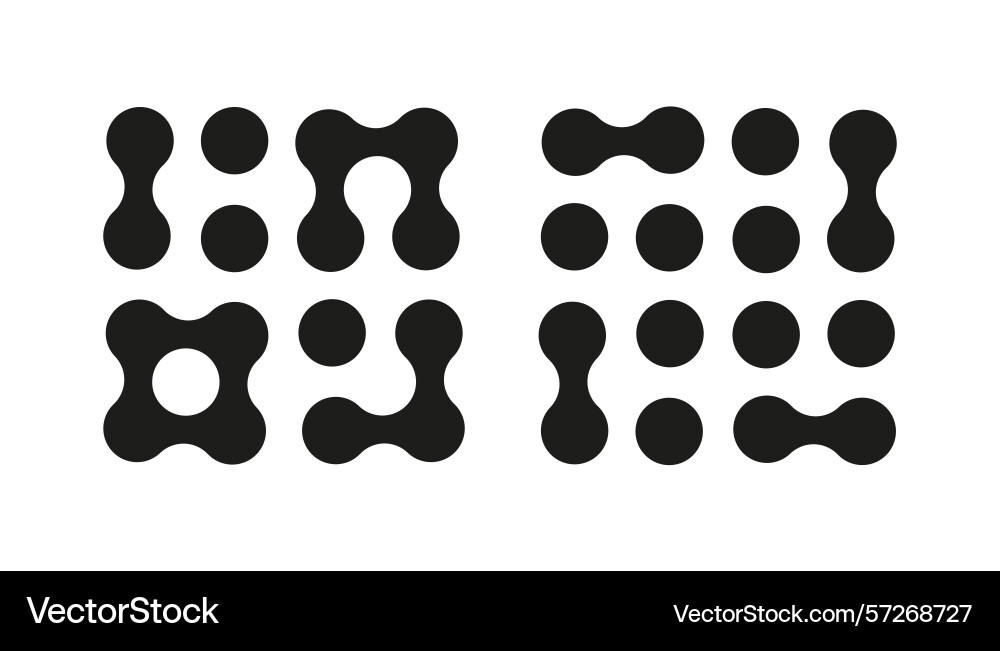Metaball dot icons abstract integration symbol Metaball dot icons abstract integration symbol vector image