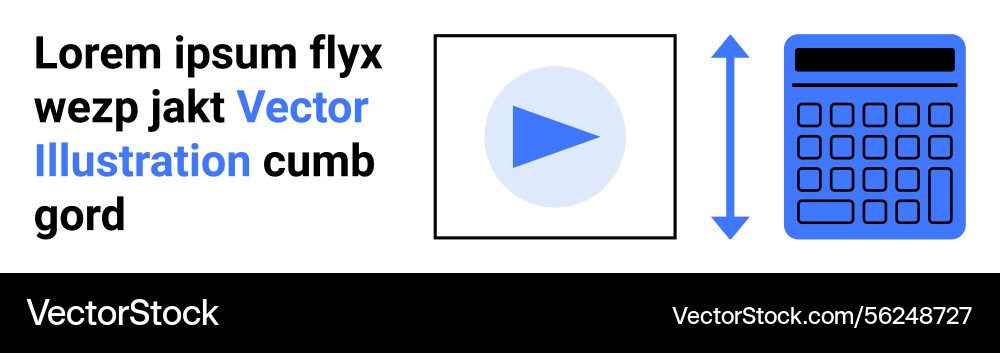 Play button and calculator with vertical double Play button and calculator with vertical double vector image