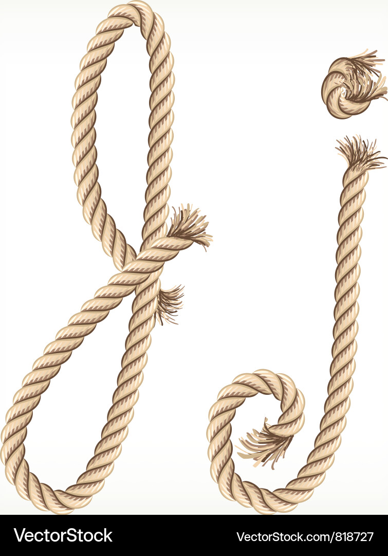 Rope Letter J Knot Vektorbild