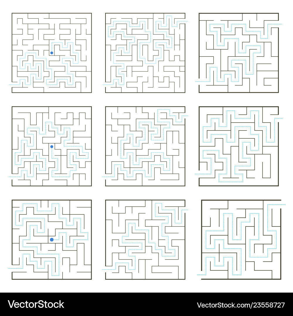 Simple maze collection Simple maze collection vector image