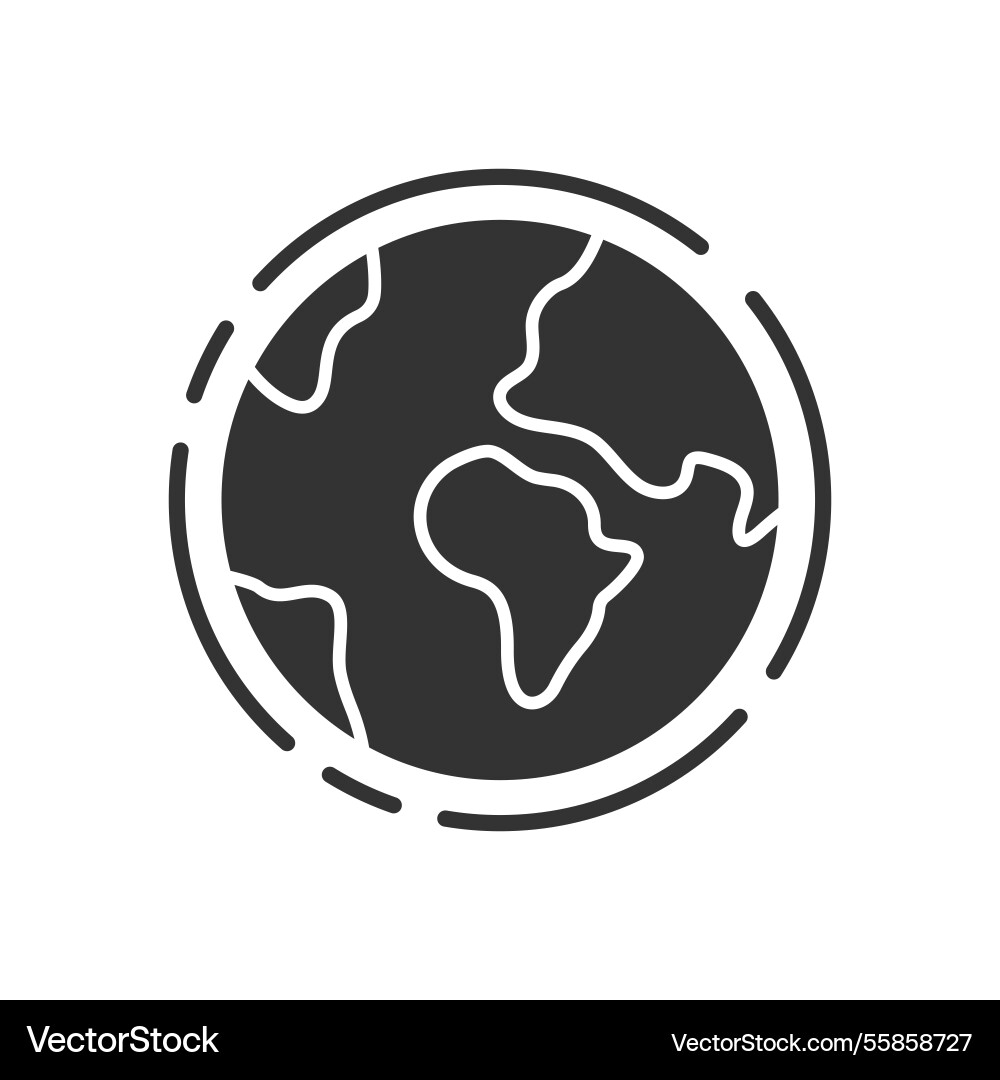 World environment silhouette icon earth planet World environment silhouette icon earth planet vector image